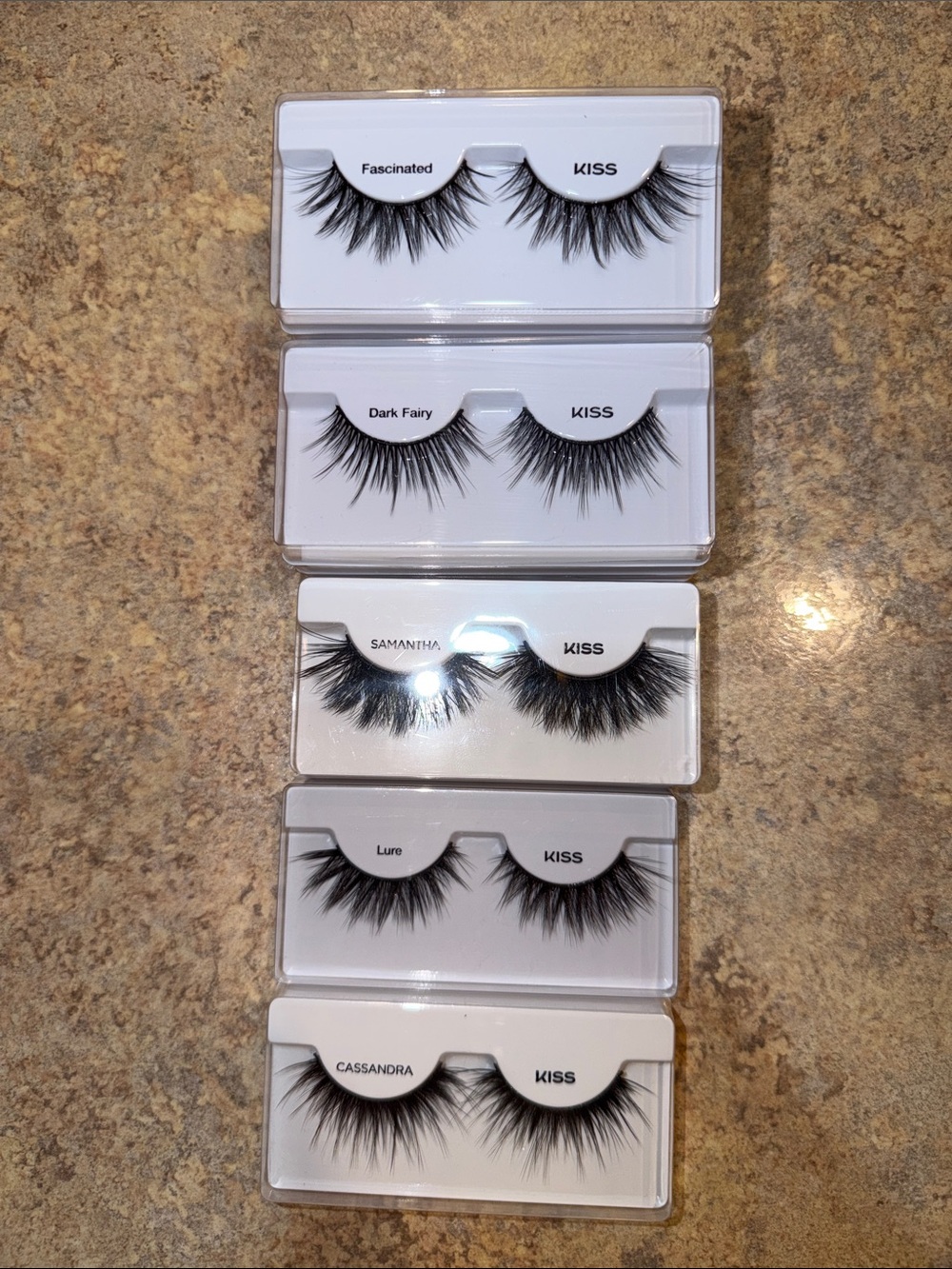 KISS False Eyelashes Set of 13 Dark Fairy, Fascinated, Samantha, Cassandra, Lure